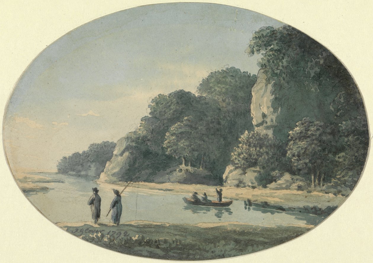 Fiume con pescatore, 1792 da John Glover