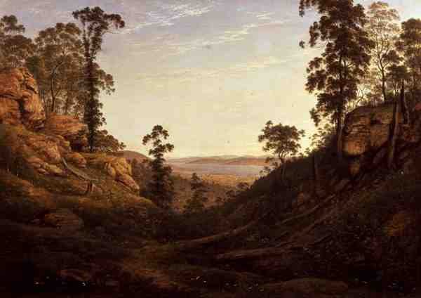 Il fiume Derwent e Hobart Town, Tasmania da John Glover