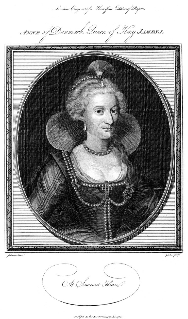 Anna di Danimarca 1574-1619, regina consorte di Re Giacomo I, 1786 da John Goldar