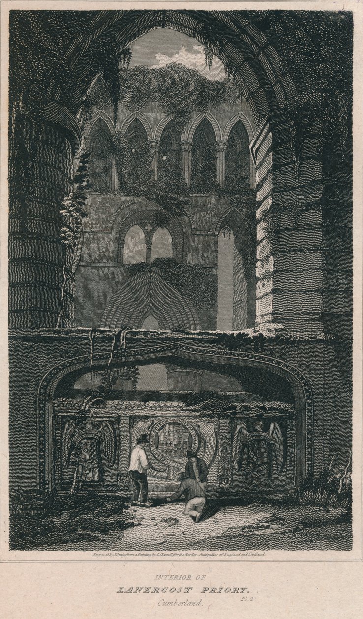 Interno del Priorato di Lanercost. Cumberland, 1814 da John Greig