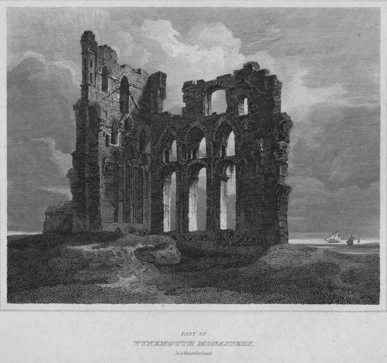 Parte del Monastero di Tynemouth, Northumberland da John Greig