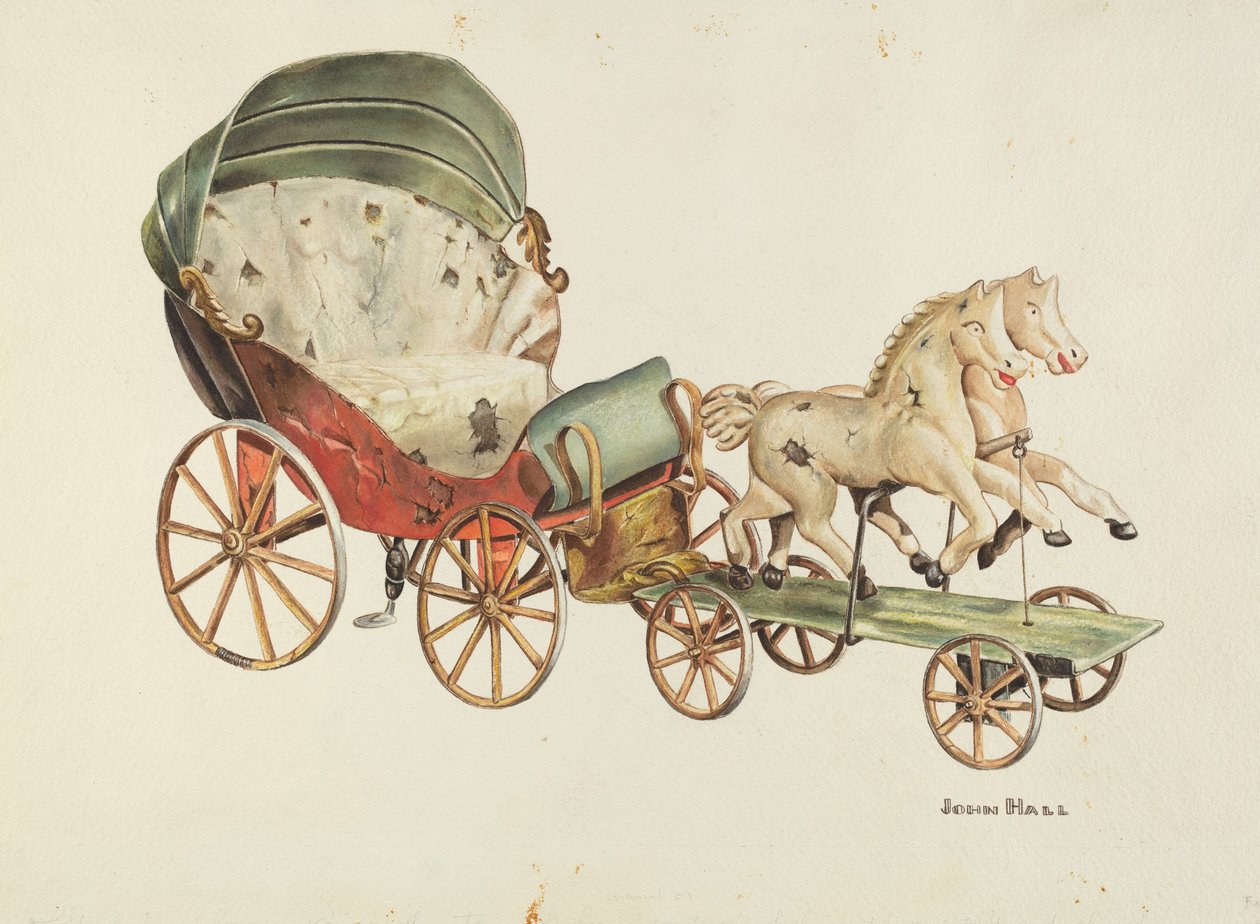 Calash e cavalli, c. 1940 da John Hall
