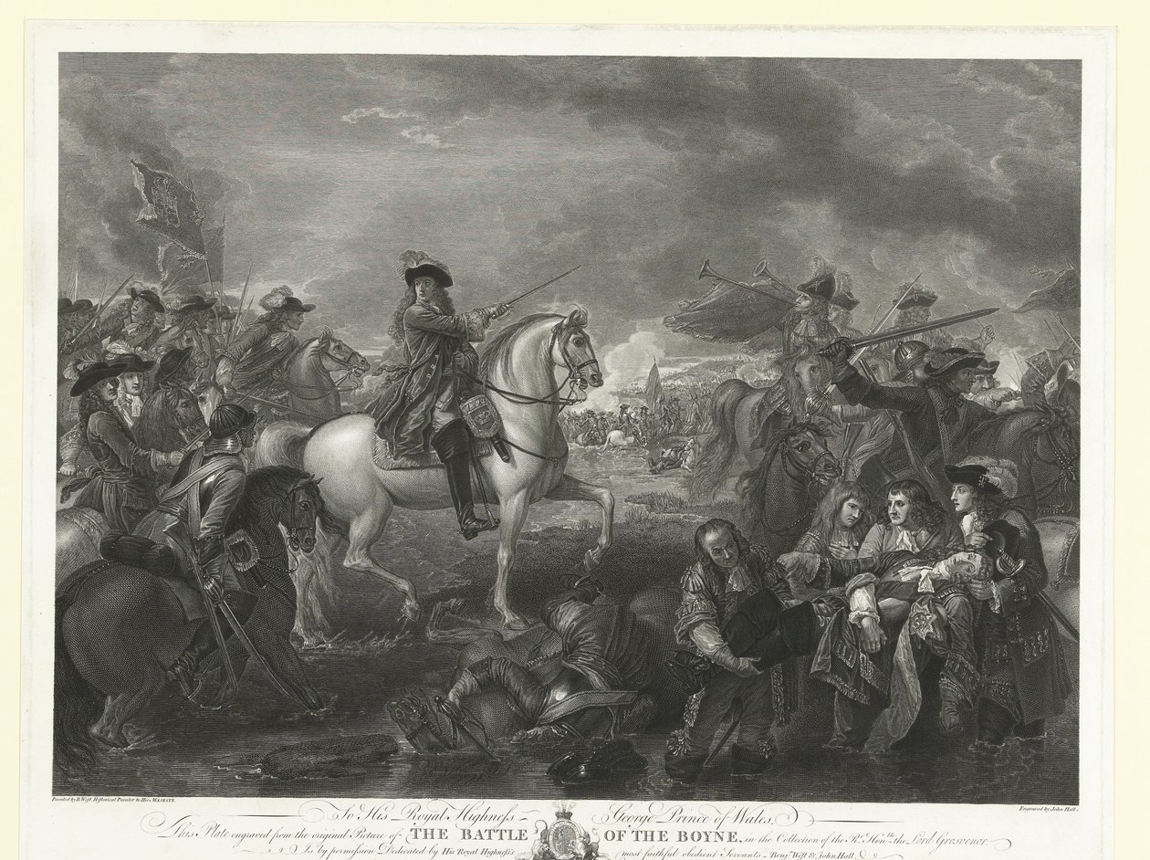 Re Guglielmo III durante la battaglia del Boyne, 1690 da John Hall