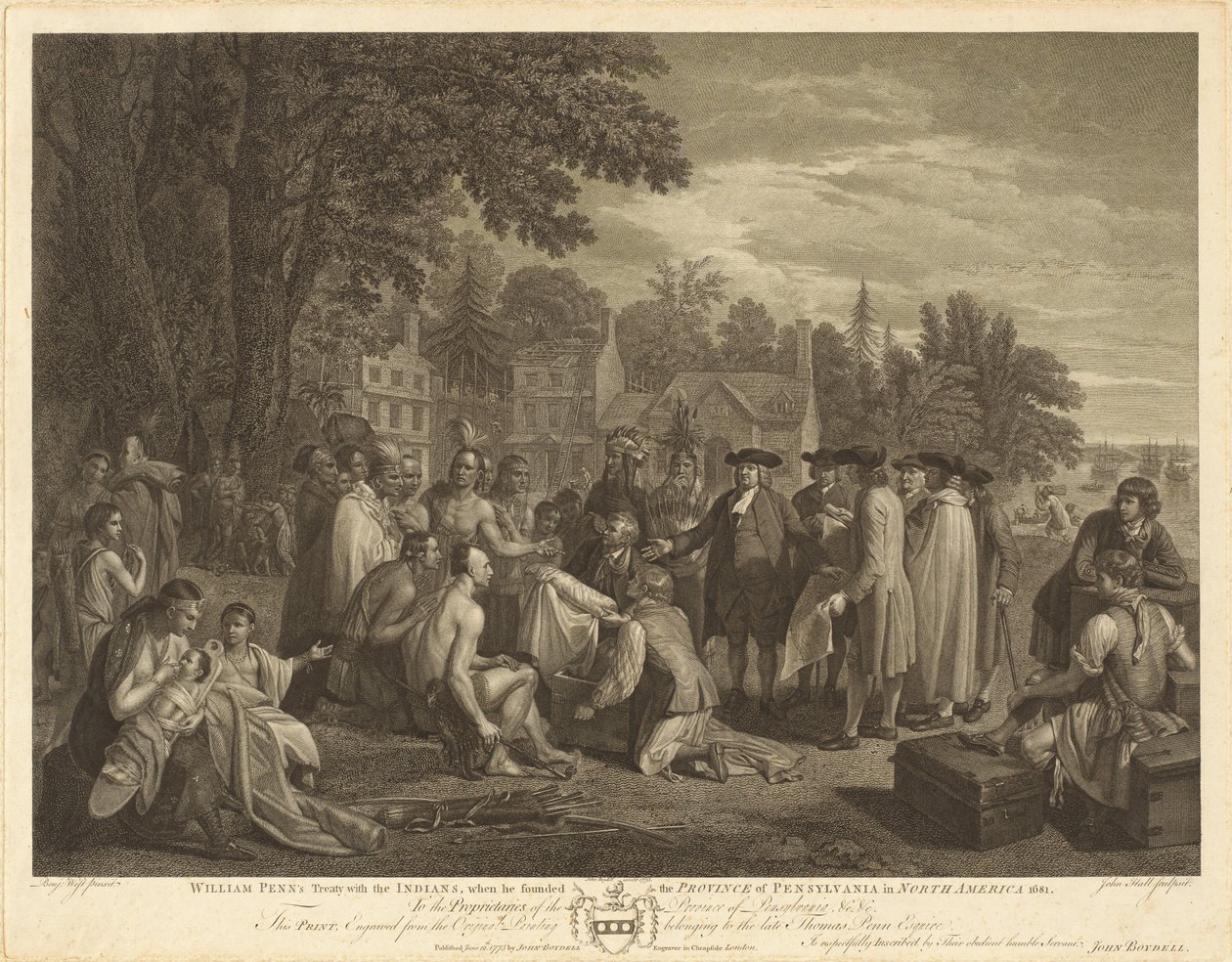 Il trattato di William Penn con gli indiani da John Hall after Benjamin West