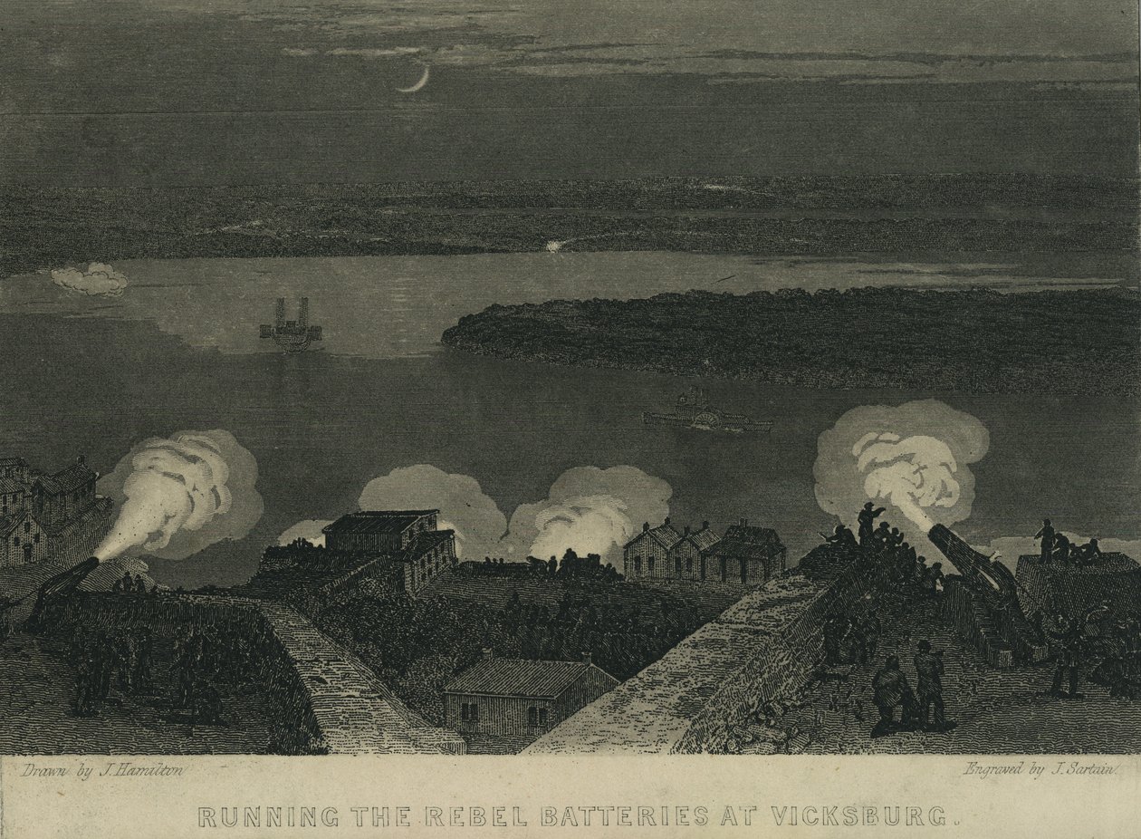 Attraversamento delle batterie ribelli a Vicksburg, c.1863 da John Hamilton