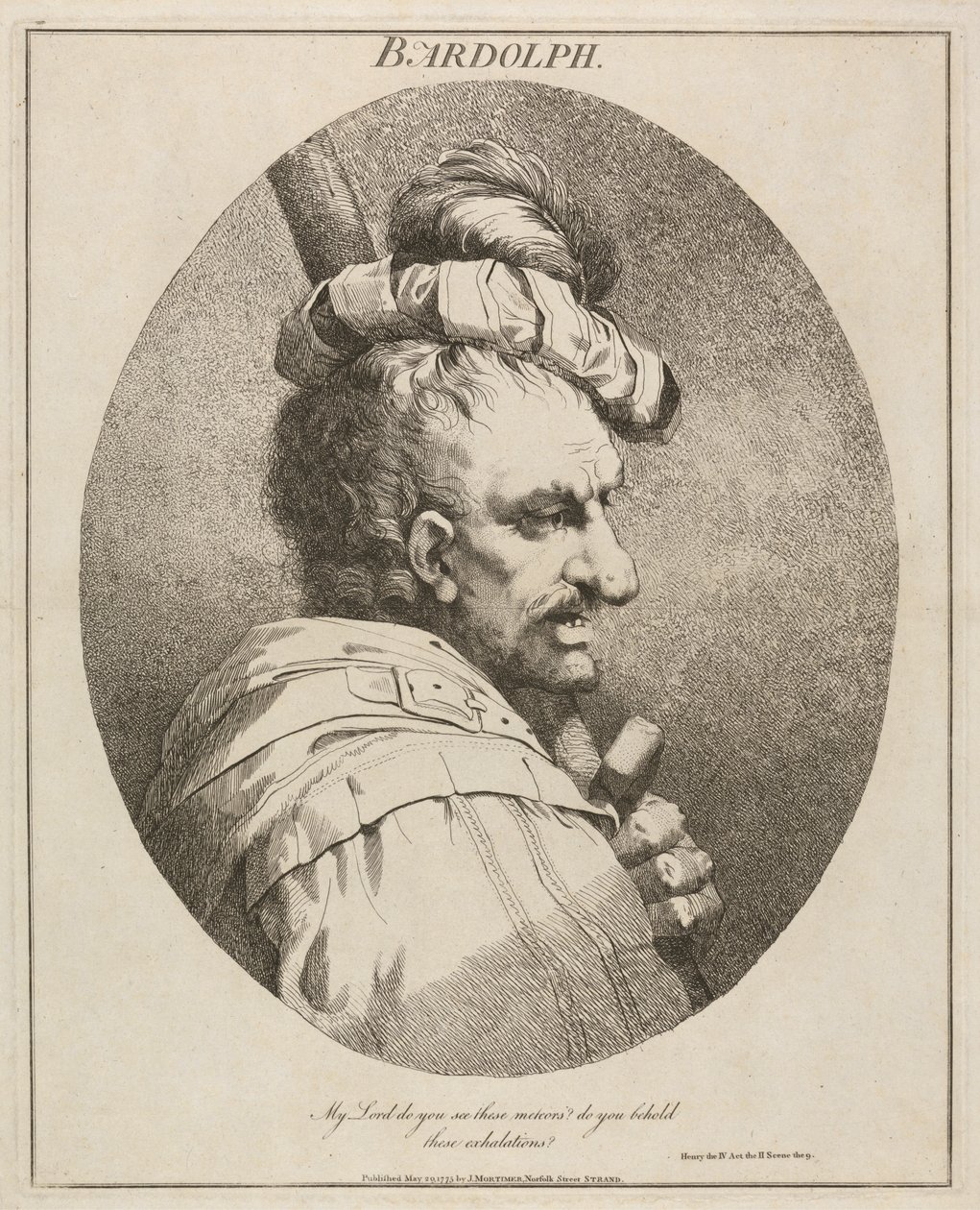 Bardolph, "Enrico IV", Parte II, Atto II, Scena IX da John Hamilton Mortimer