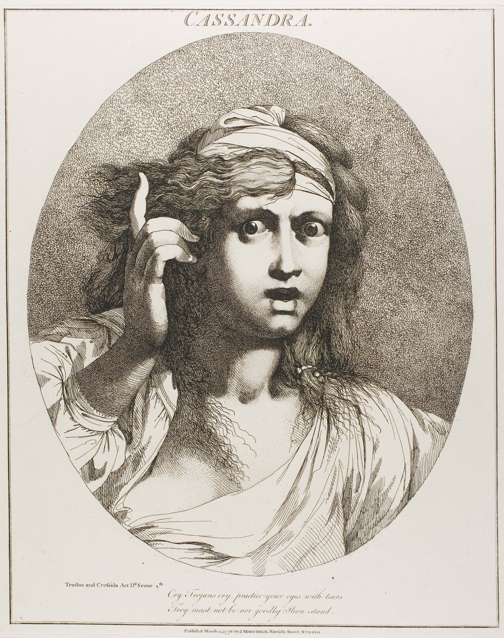 Cassandra, da Dodici personaggi di Shakespeare da John Hamilton Mortimer