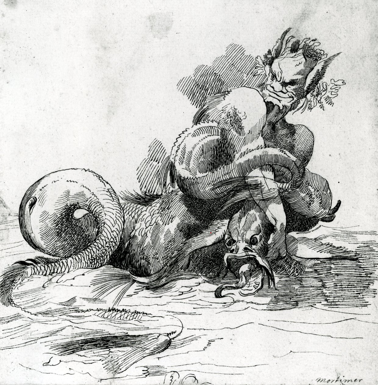 Illustrazione di un mostro marino, XVIII secolo da John Hamilton Mortimer