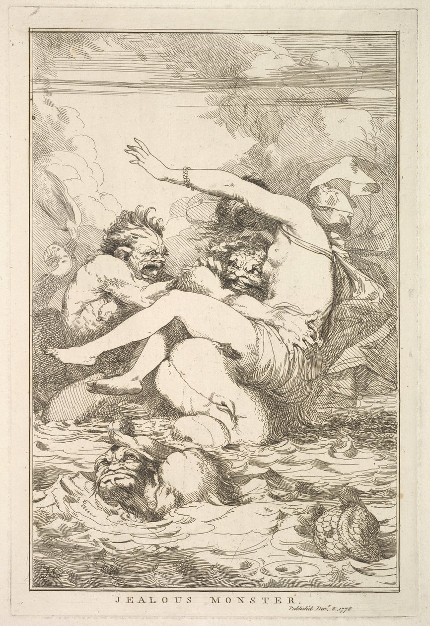 Mostro geloso da Quindici incisioni dedicate a Sir Joshua Reynolds, 8 dicembre 1778 da John Hamilton Mortimer