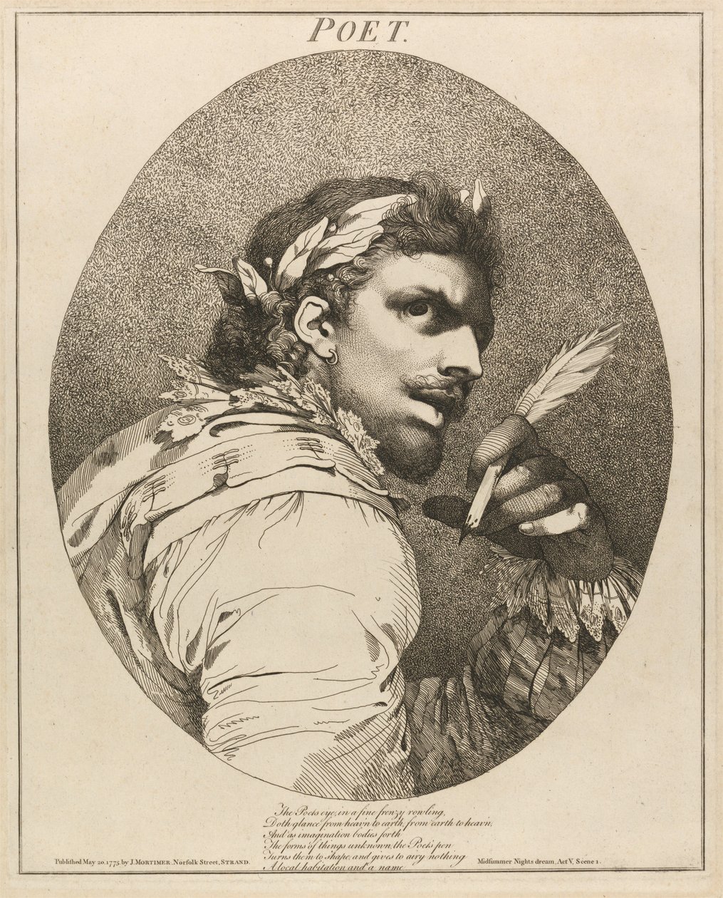 «Poeta», da «Sogno di una notte di mezza estate», atto V, scena i da John Hamilton Mortimer