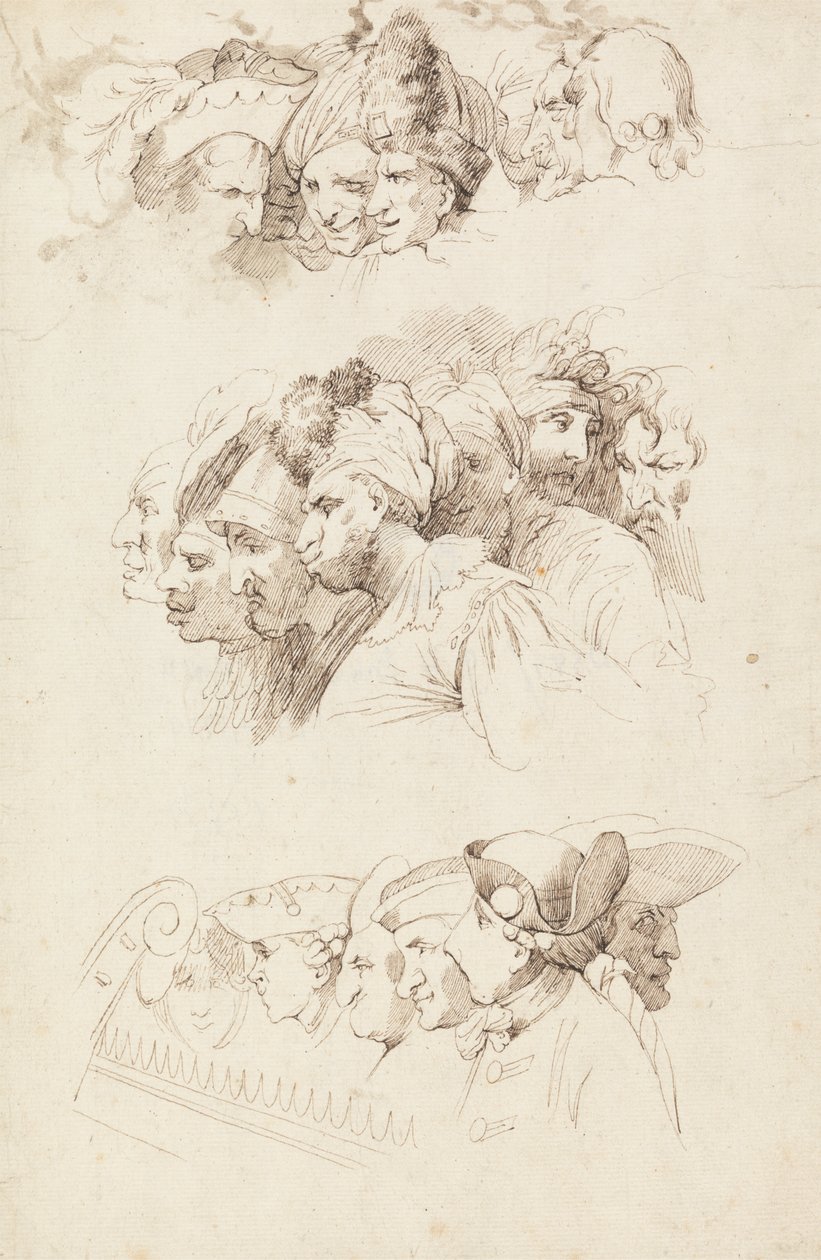 Studi di gruppi di teste da John Hamilton Mortimer