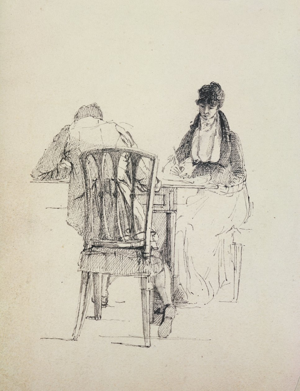 Un uomo che legge, c.1804-30 da John Harden