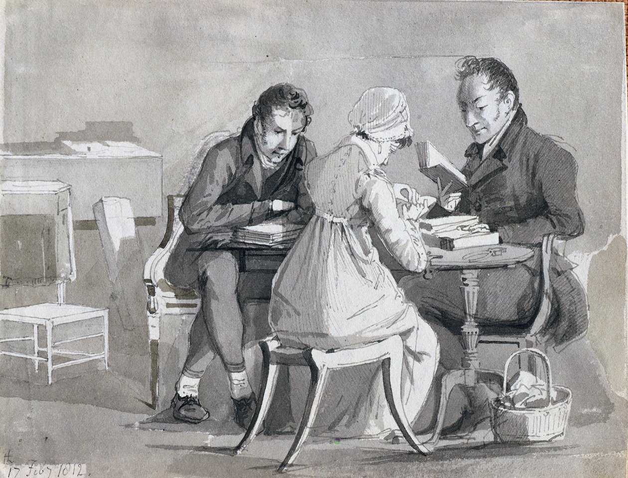 Una serata di lettura, 17 febbraio 1812 da John Harden