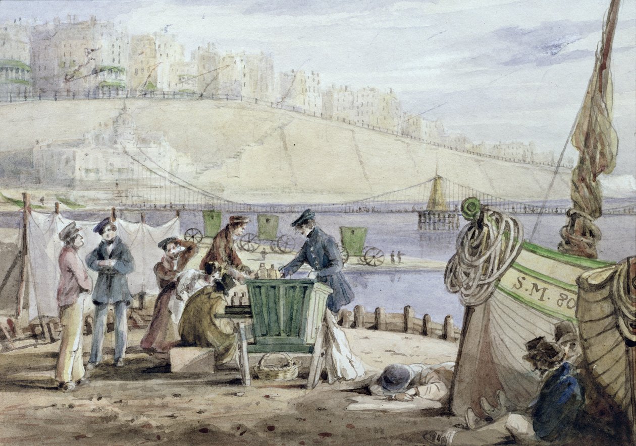 Spiaggia di Brighton, Sussex, 1844 da John Harden