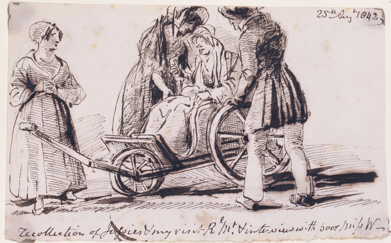 Dorothy Wordsworth (1771-1855) in sedia a rotelle, 1842 da John Harden