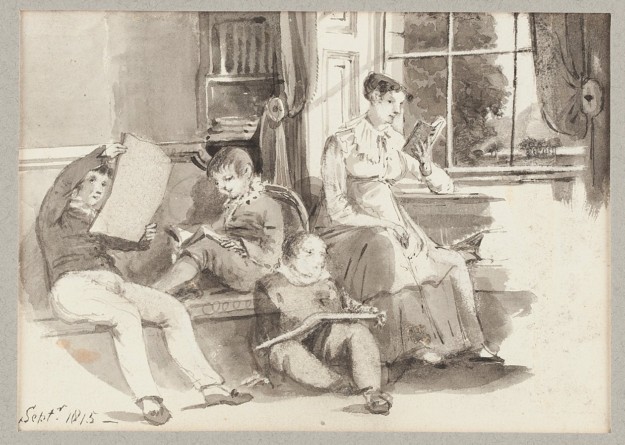 Jessy e tre bambini, 1815 da John Harden