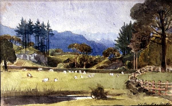 Langdale dalla riva nord di Windermere da John Harden