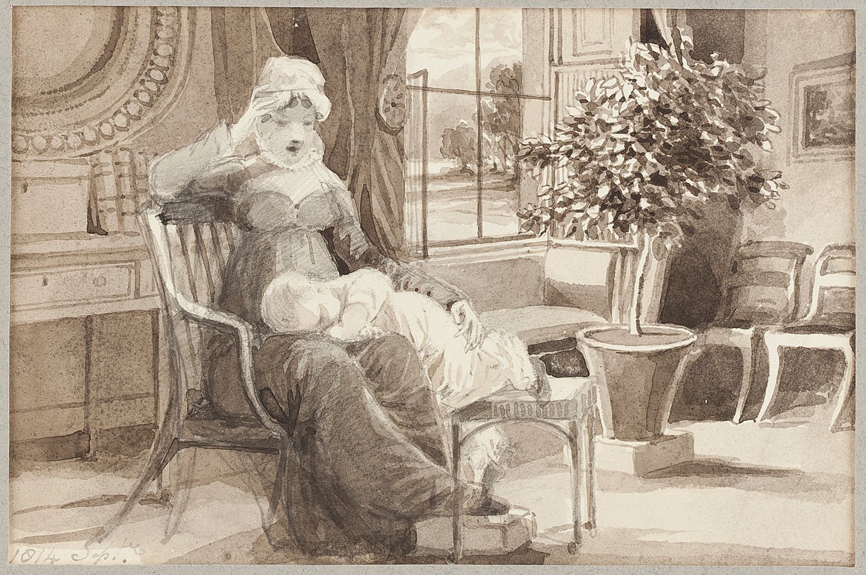 Signora H con il bambino John William, 1814 da John Harden