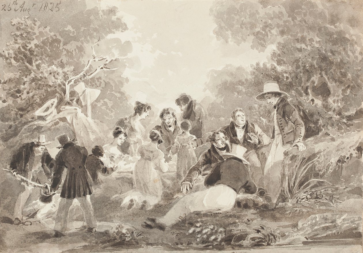 Picnic vicino al lago, 1825 da John Harden