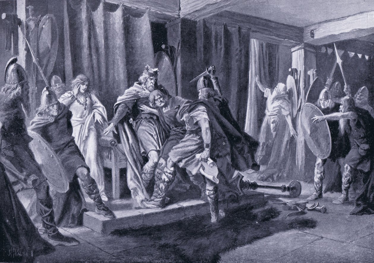 Tentato assassinio del re Edwin di Northumbria AD 626 da John Harris Valda