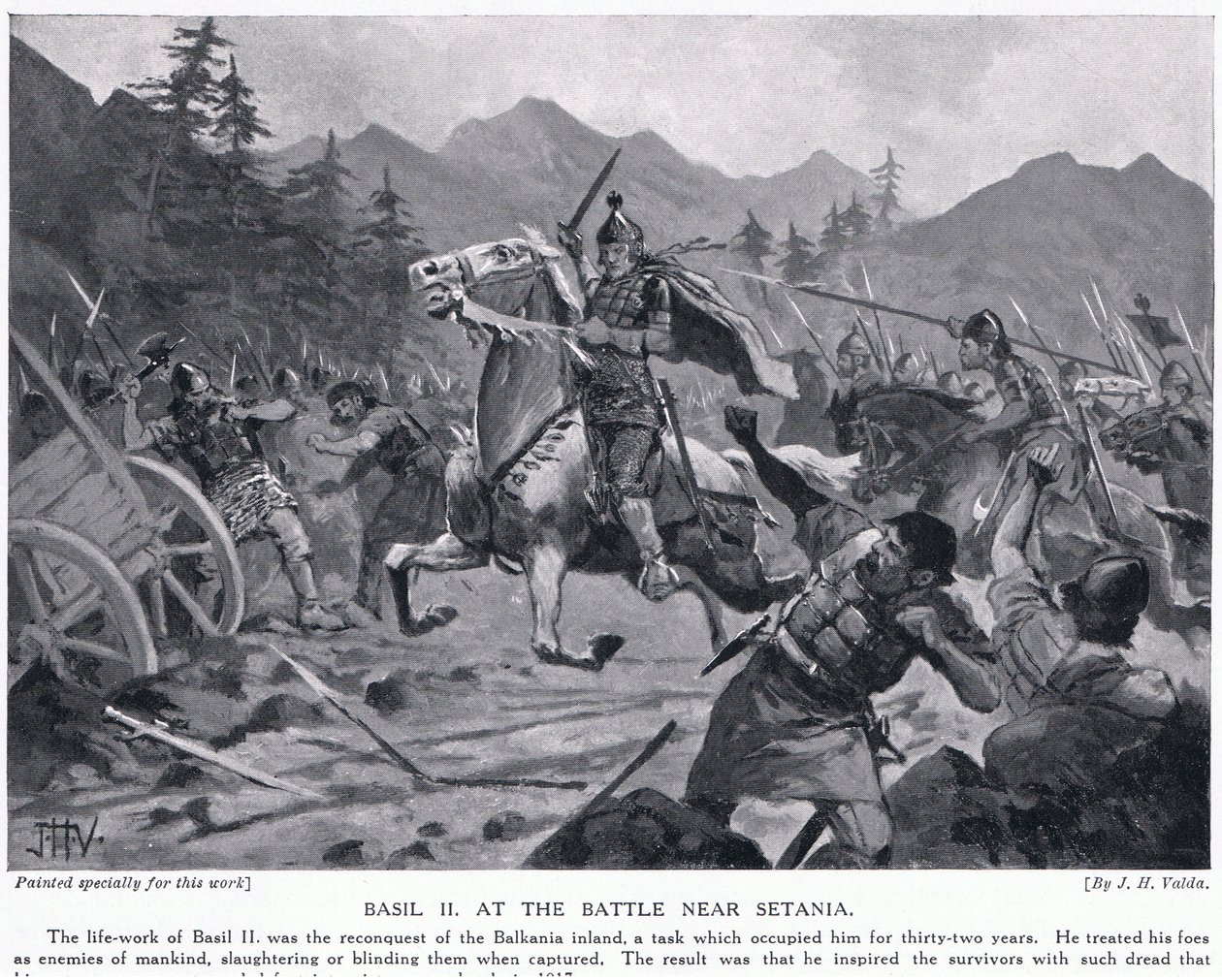 Basilio II, in battaglia vicino a Setania 1017 d.C. da John Harris Valda