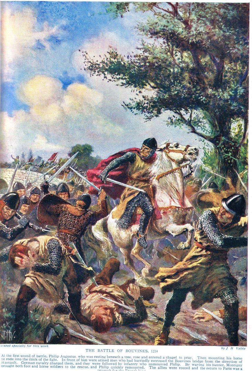 Battaglia di Bouvines 1214, illustrazione da 