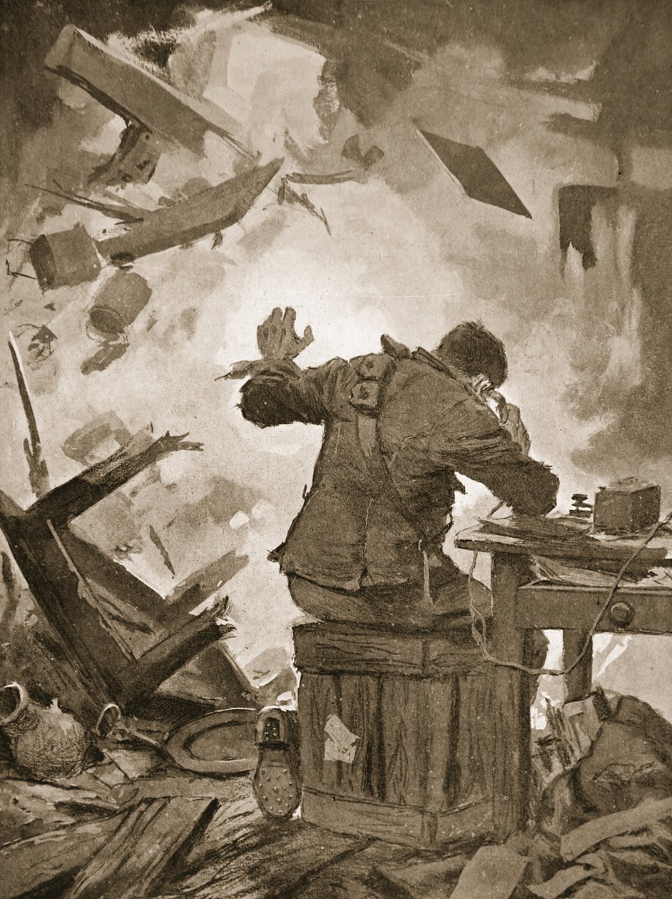 Il bombardiere francese finisce il suo messaggio dopo che un proiettile è entrato nella stanza in cui stava telefonando da John Harris Valda