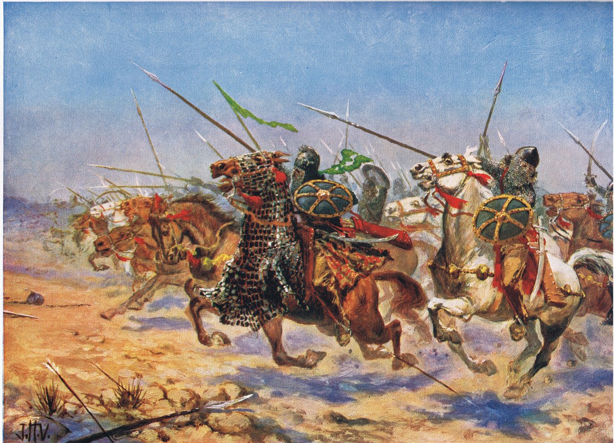 La Cavalleria di Shahrbaraz in Carica, illustrazione da 