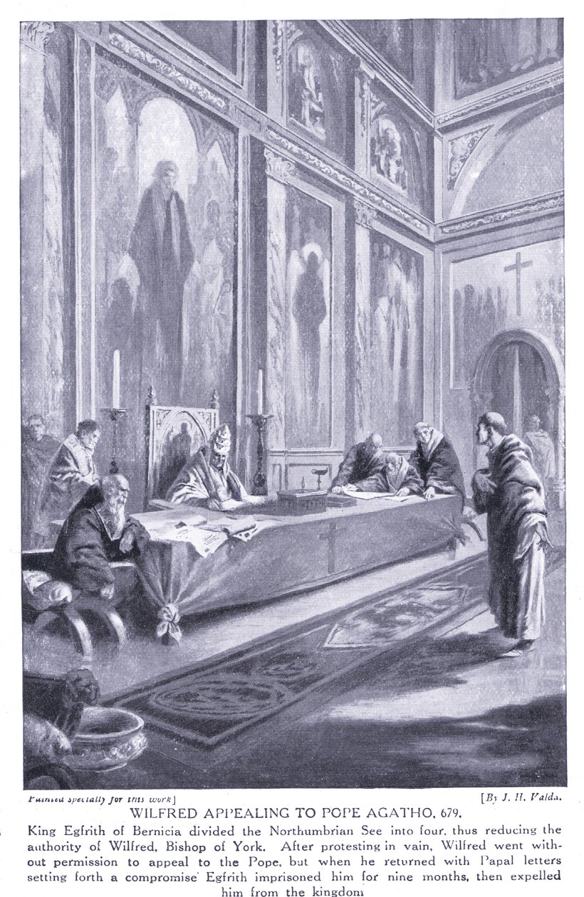 Wilfred che fa appello a Papa Agatone AD679, anni 