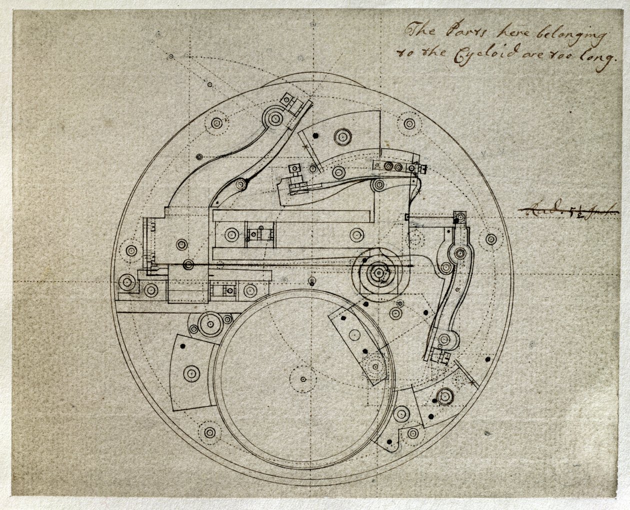 Disegno del layout del movimento del cronometro H4 di John Harrison (1693-1776), c.1759 da John Harrison