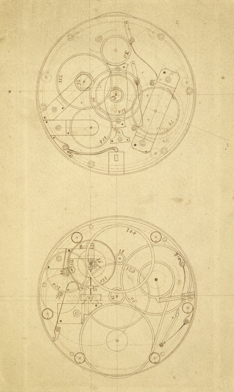Il movimento di H.4, un cronometro longitudinale progettato e disegnato da John Harrison, c.1760-72 da John Harrison