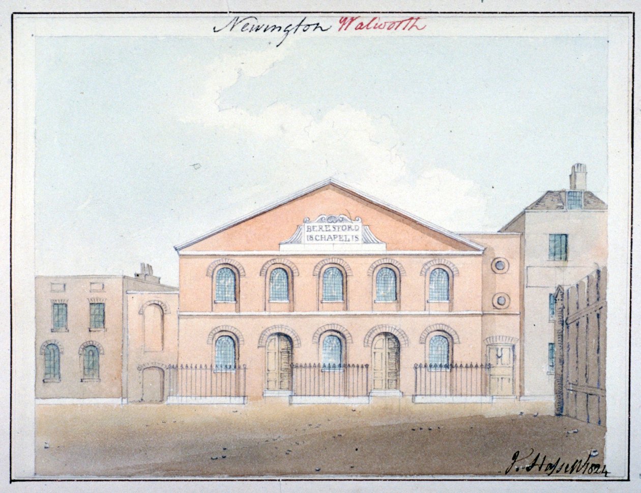 Cappella di Beresford, Beresford Street, Southwark, Londra, 1824 da John Hassell