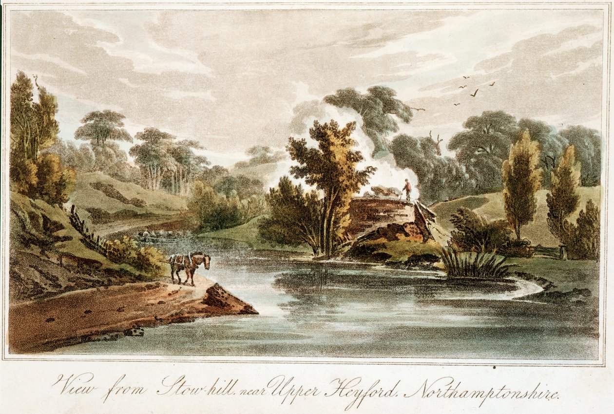 Grand Junction Canal da Stow Hill vicino a Upper Heyford, Northamptonshire, 1819 da John Hassell