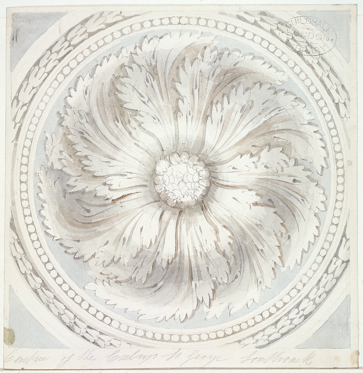 Decorazione dal soffitto di San Giorgio il Martire, Southwark, Londra da John Hassell