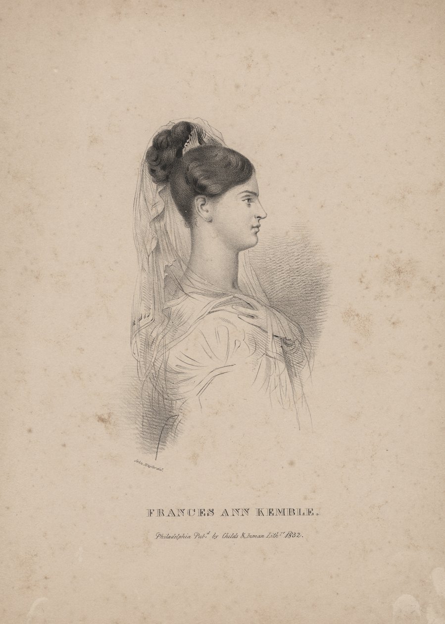 Frances Ann Kemble, litografia di Childs und Inman da John Hayter