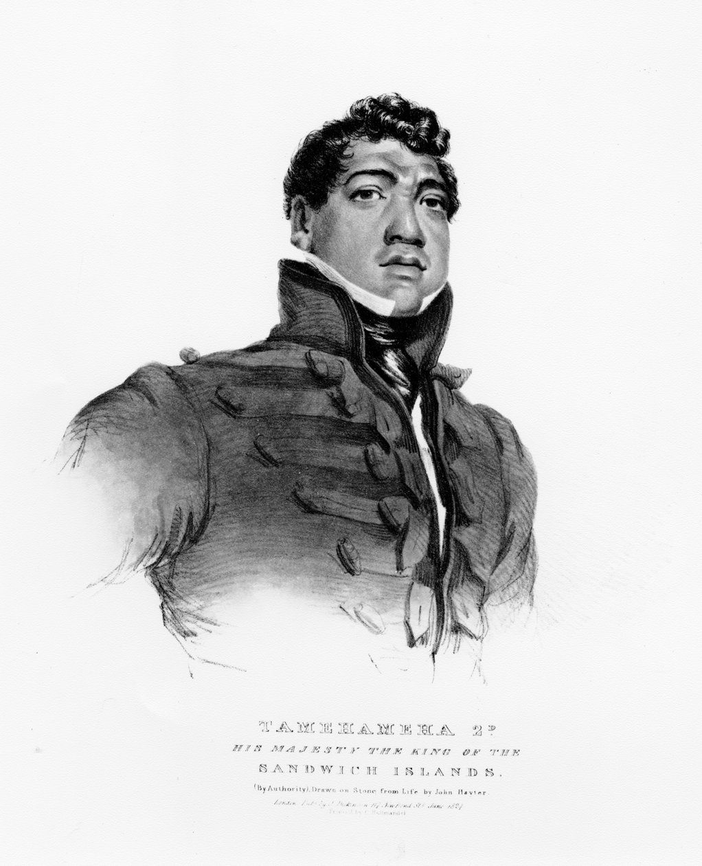 Tamehameha II, Sua Maestà il Re delle Isole Sandwich, 1824 da John Hayter