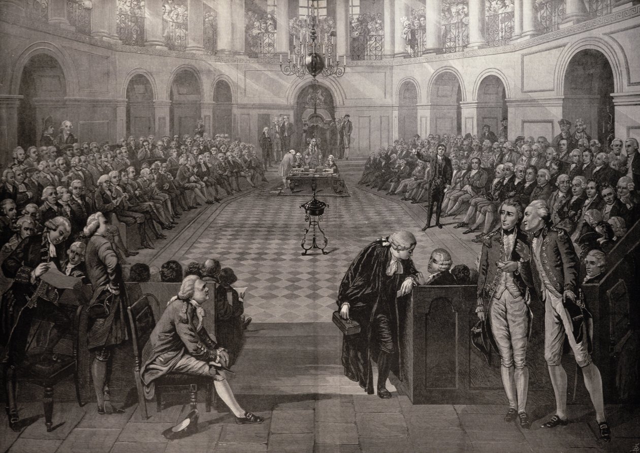La Camera dei Comuni irlandese, AD 1790, College Green, Dublino, da 