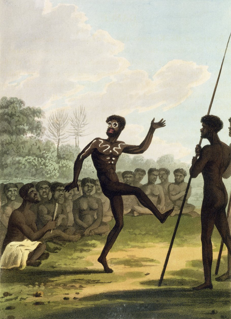 La danza, aborigeni del Nuovo Galles del Sud inciso da Matthew Dubourg, pub. 1813 da John Heaviside Clark