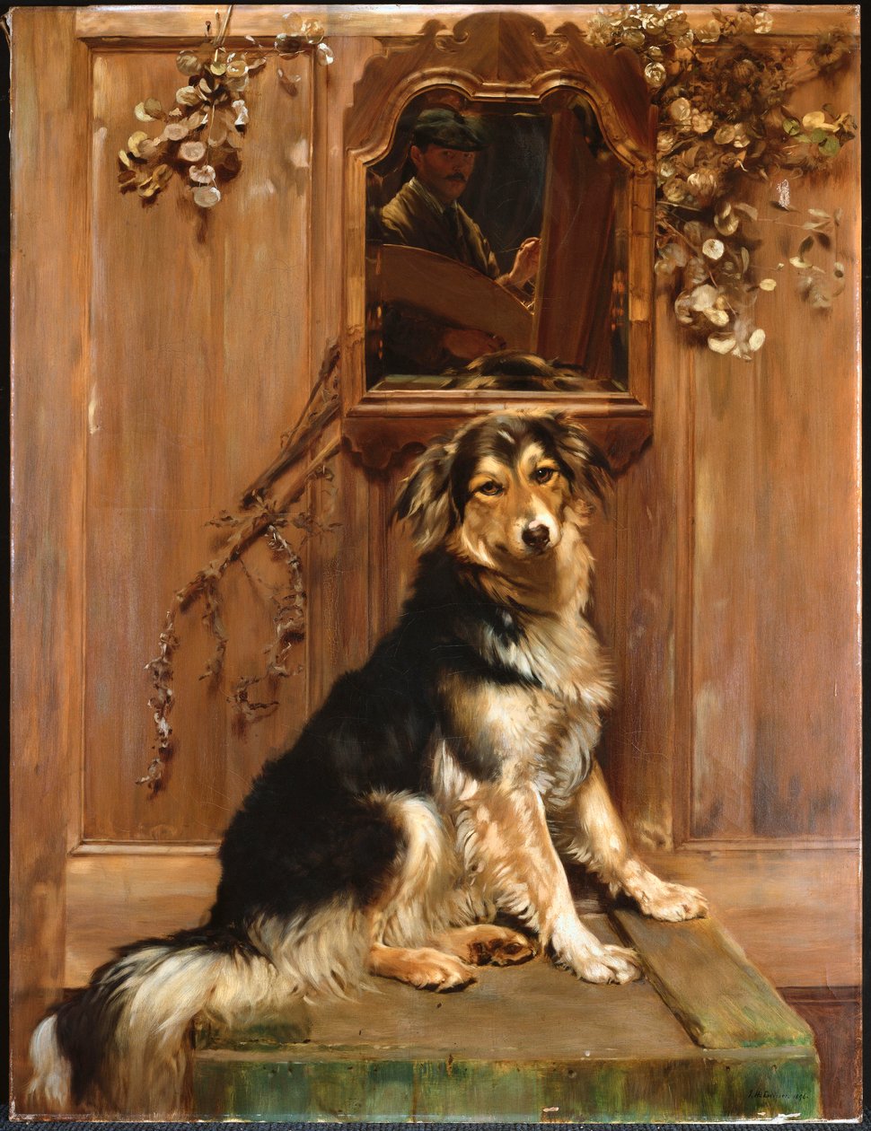 Un Cane e uno Specchio da John Henry Lorimer