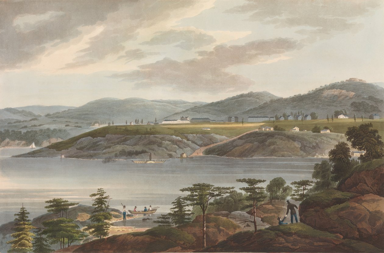 West Point n. 16 del Portfolio del fiume Hudson, 1825 da John Hill
