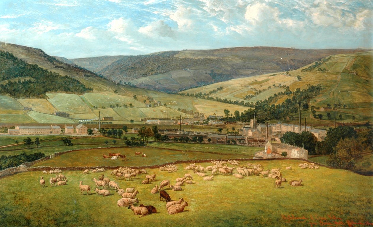 Mytholmroyd e Cragg Vale da Ewood Hall, 1869 da John Holland