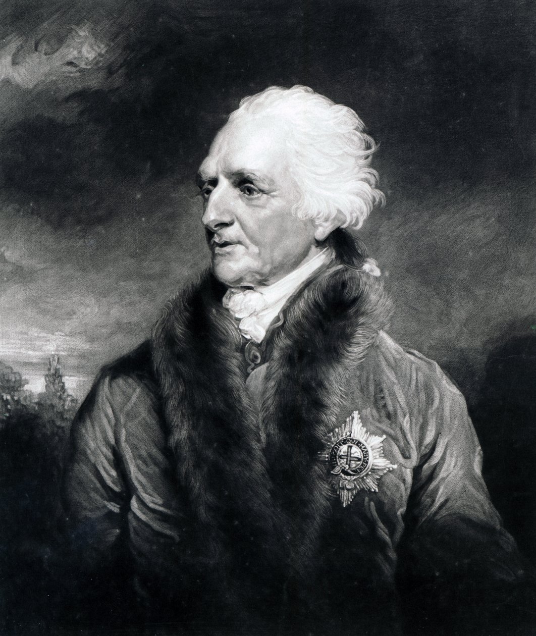 Augustus Henry Fitzroy, 3° Duca di Grafton, inciso da C. Turner da John Hoppner