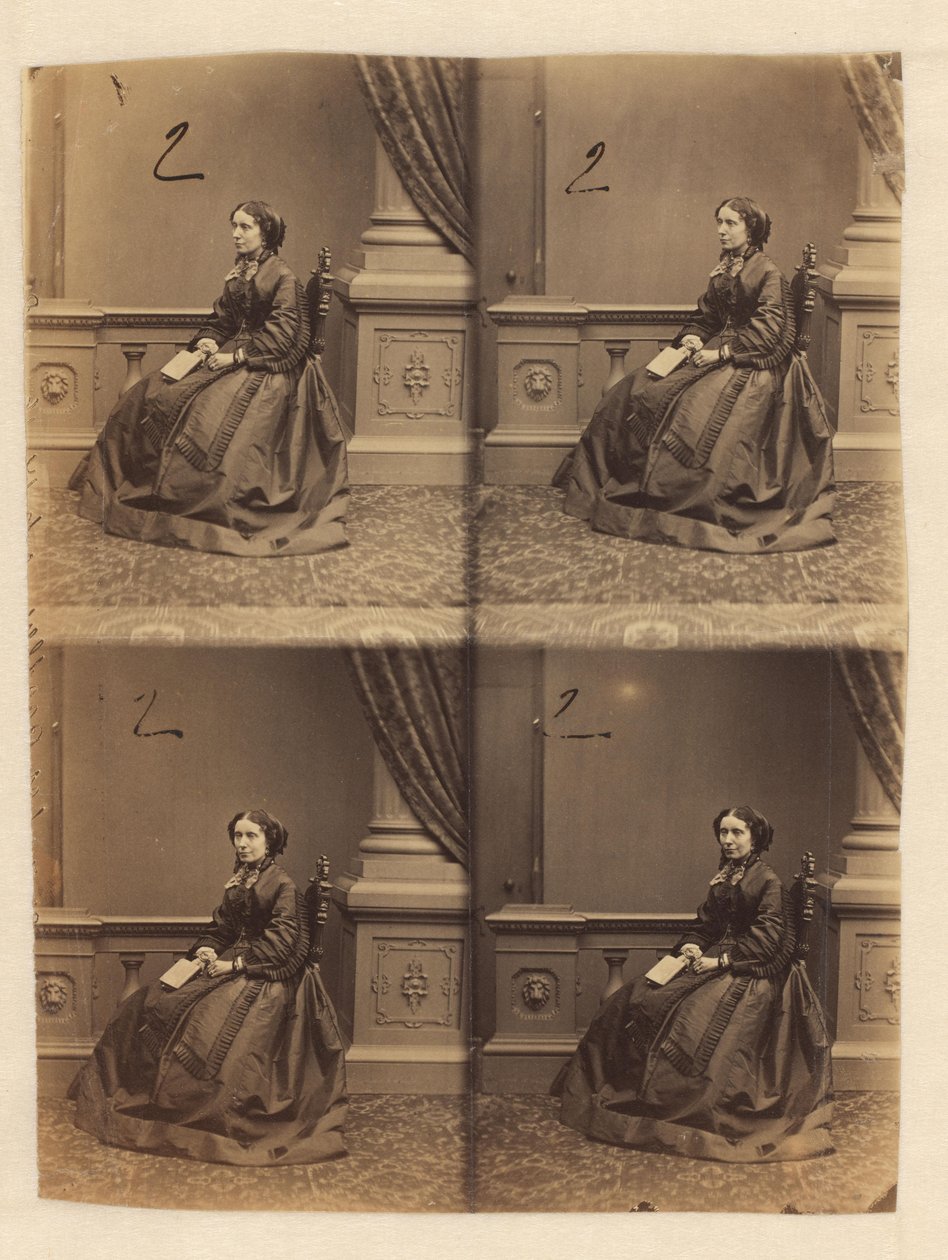 Foglio di prova non ritoccato di ritratti in formato carte-de-visite da John Jabez Edwin Mayall