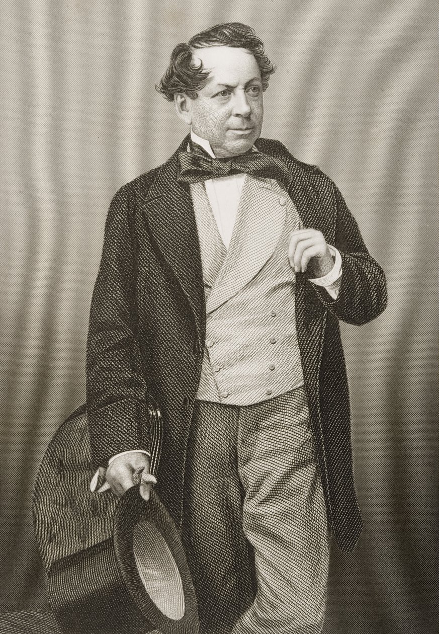 John Baldwin Buckstone (1802-79) inciso da D.J. Pound da una fotografia, da 