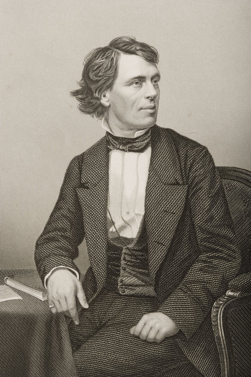 John Bartholomew Gough (1817-86) inciso da D.J. Pound da una fotografia, da 