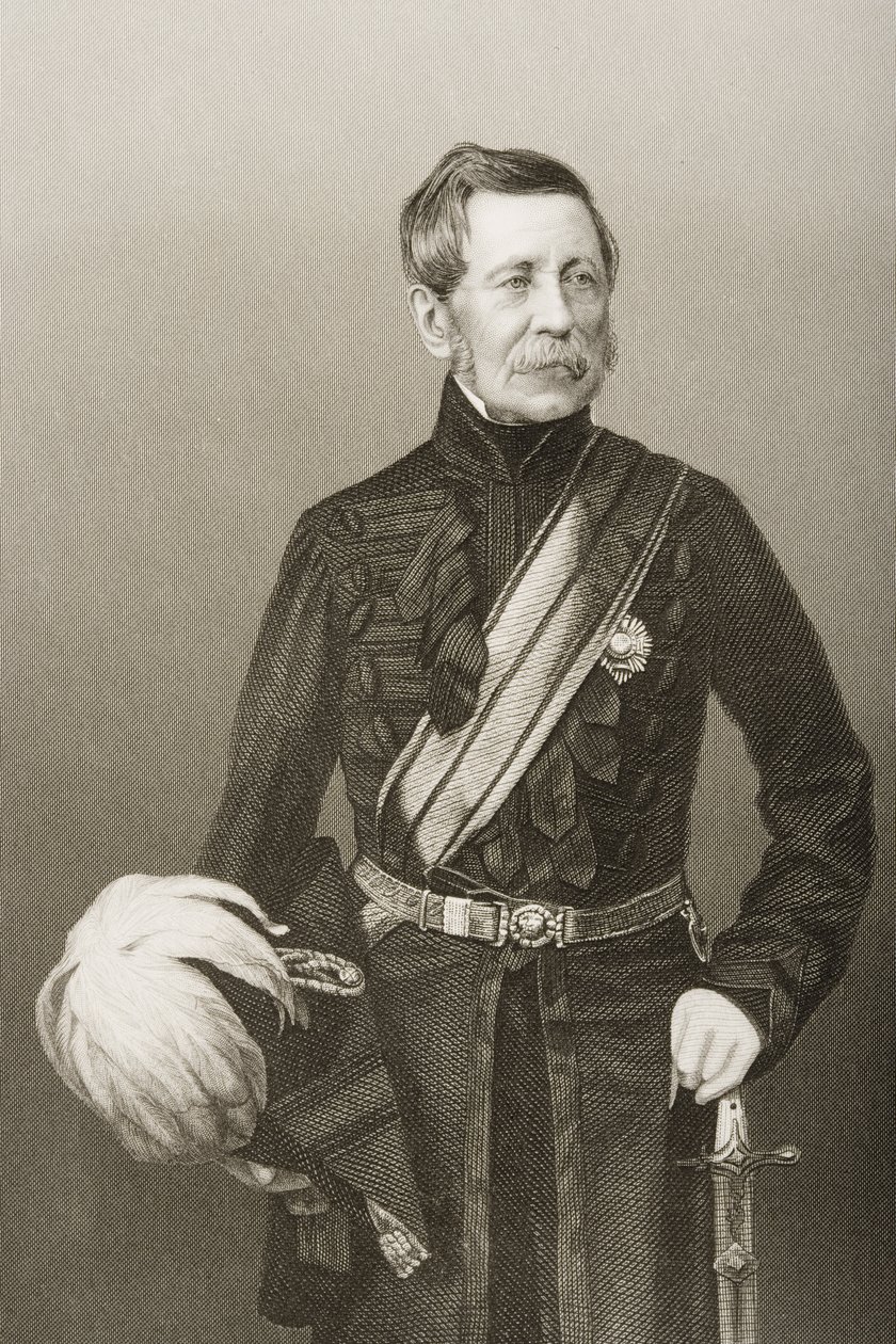 Sir John Fox Burgoyne (1782-1871) inciso da D.J. Pound da una fotografia, da 