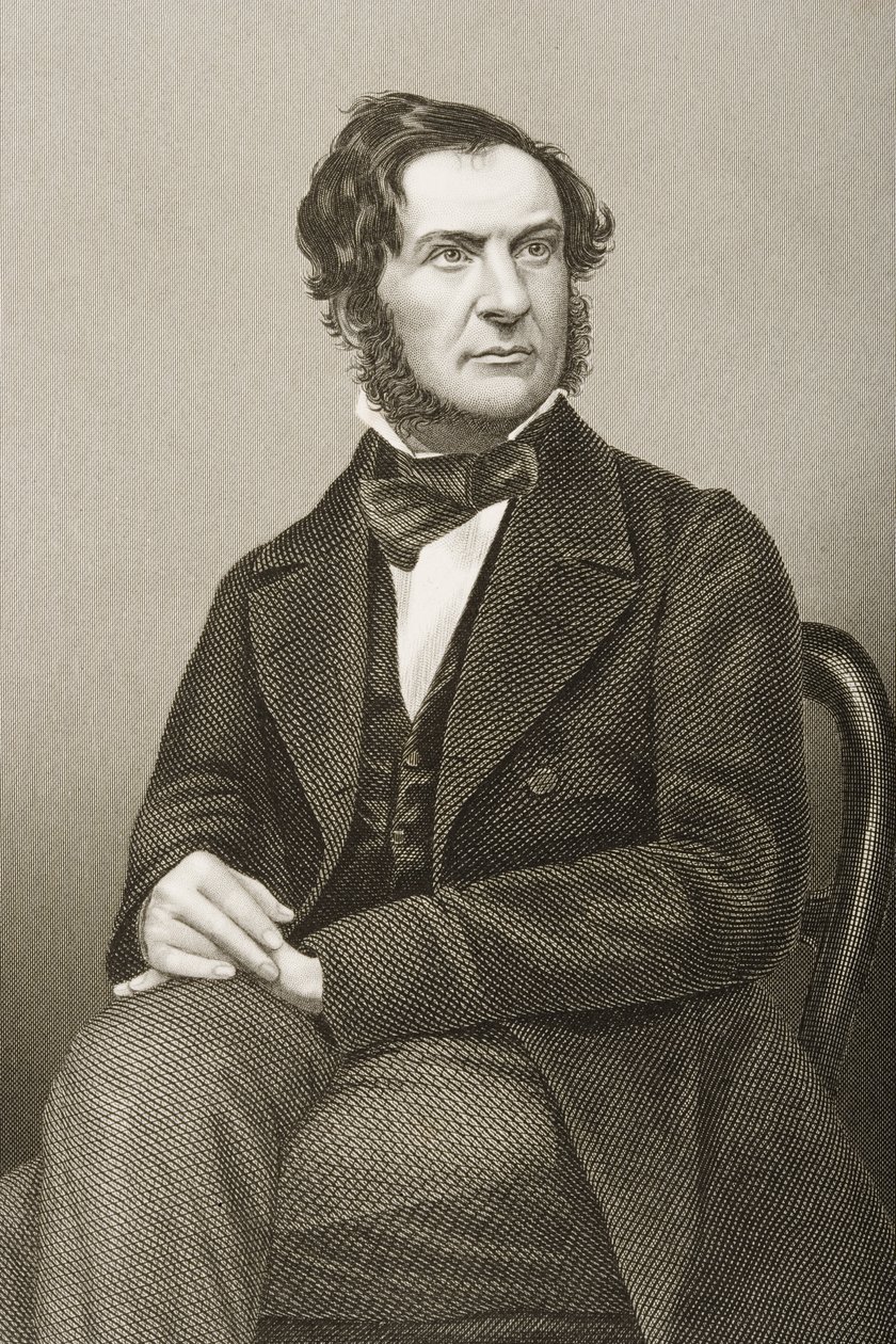 William Ewart Gladstone (1809-98) inciso da D.J. Pound da una fotografia, da 