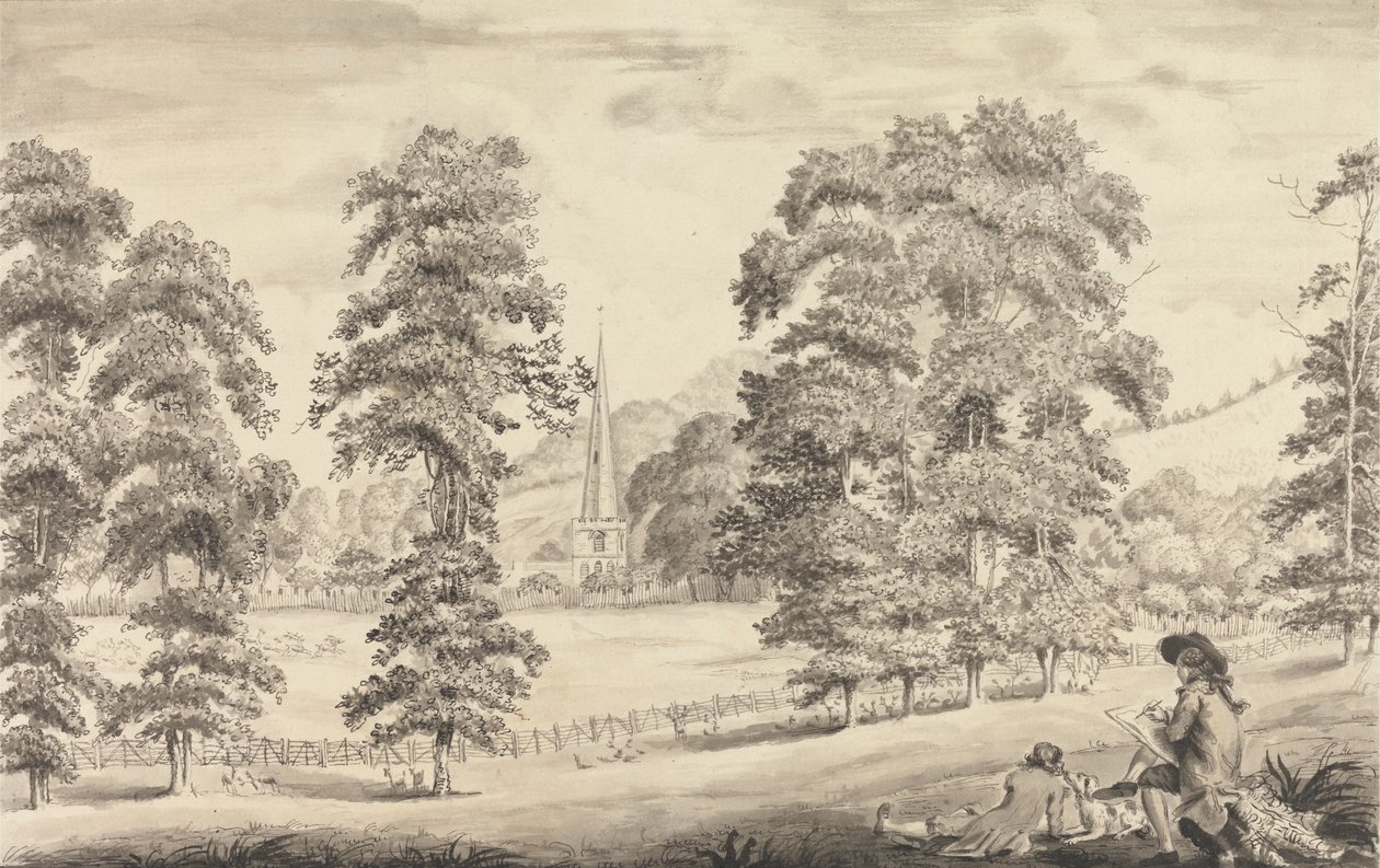Paesaggio con il Campanile della Chiesa di Ledbury da John James Barralet