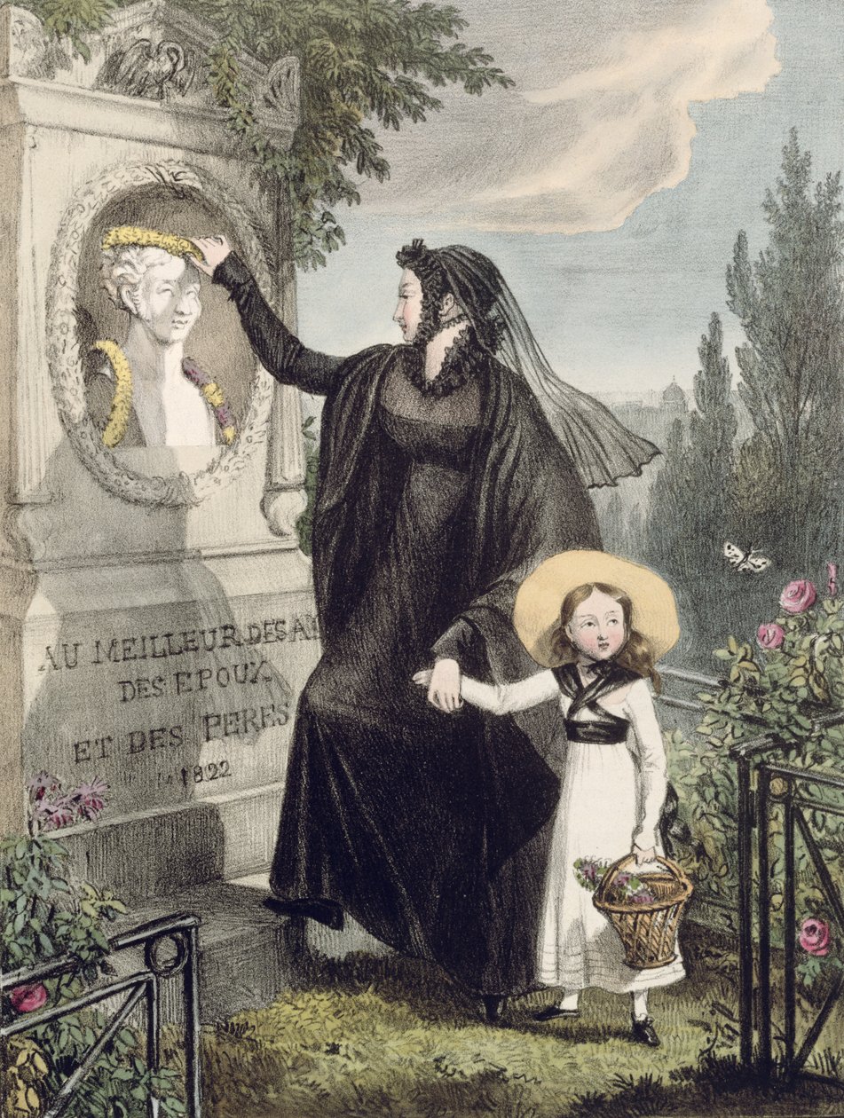 Il cimitero di Père Lachaise, stampato da Charles Joseph Hullmandel, pub. 1822 da John James Chalon