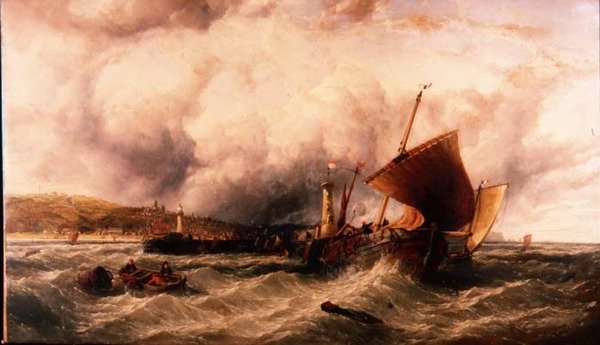 Pescherecci al largo del porto di Boulogne da John James Wilson